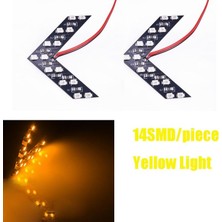 Xiyu Shop No.4 Boyutu Et 14SMD LED Ok Paneli Araba Dikiz Aynası Göstergesi Dönüş Sinyali Işığı Araba LED Dikiz Aynası Ayna Işığı (Yurt Dışından)