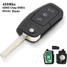 Xiyu Shop 4D63 80 Bit HU101 Stili Keyyou Sorun 433MHZ 4dd Uzaktan Anahtar Ford Focus 3 Mondeo C Max S Max Galaxy Fiesta Hu FO21 Bıçak Kılıfı 3 Düğmeler (Yurt Dışından)