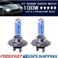 Xiyu Shop 2 Adet Beyaz 12V H7 100W 8500K Halojen Lamba Süper Parlak Halojen Araba Far Ampülleri, H7 Ampulleri Olan Otomobiller Için Takılı (Yurt Dışından)