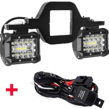 Xiyu Shop Sadece 2 Adet Hafif W Stili Evrensel Araba Çekme Hitch Kanca Montaj Braketi ile 4 '' 60W LED Çalışma Işığı Sis Lambası Tutucu Offroad Araba Kamyon Römorku Için Arka Yedekleme (Yurt Dışından)