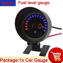 Xiyu Shop Stil D - Yalnızca Ölçü Stili Yuvarlak LCD Dijital Araba Kamyon Su Sıcaklık Ölçer Sıcaklık Sensörü Temperatura Moto + Voltmetre Volt Voltaj Ölçer V 24V (Yurt Dışından)