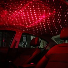 Xiyu Shop Kırmızı Araba Çatı Yıldız Işığı Iç LED Yıldızlı Lazer Atmosfer Ortam Projektörü USB Oto Dekorasyon Gece Ev Dekorasyonu Galaxy Işıkları (Yurt Dışından)