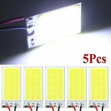 Xiyu Shop 5 Adet Panel LED Kubbe Okuma Işığı Harita Lambası Cob 15 Smd Araba Iç Işıkları Oto Ampul W5W Festoon LED Adaptör Plaka Lambası (Yurt Dışından)