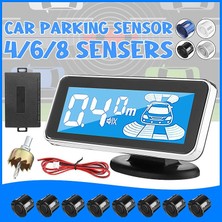 Xiyu Shop Mavi 4 Sensör Oto Parktronic LED Dijital Park Sensörü Ters Yedekleme Otopark Geri Radar Monitör Dedektör Sistemi Arka Işık (Yurt Dışından)