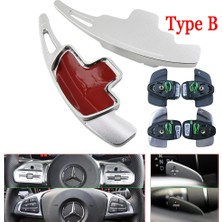 Xiyu Shop B Tipi Gümüş Stili Mercedes Benz Amg ALA45 Gle Gla Cls Gls W205 W213 Eqc Araba Direksiyon Paddle Shift Uzatma Shifter Dsg Çıkartmalar (Yurt Dışından)