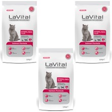 La Vital Somonlu Premium Kısır Kedi Maması 1.5 kg 3'lü Paket