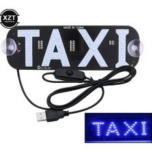 Xiyu Shop Mavi USB LED Gösterge Işığı Panel Işareti Uyarı Işığı Araba Iç Taksi Ubers Sürücü Taksi Işığı ile Anahtar Emme Işaret Sinyali (Yurt Dışından)