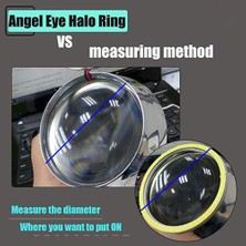 Xiyu Shop 130 mm Mavi Stil Ysy Cob Angel Eyes Adet (1 Çift) Oto Halo Yüzükler Cob Angel Eye Araba Far Motosiklet Beyaz Sarı 12 V LED (Yurt Dışından)