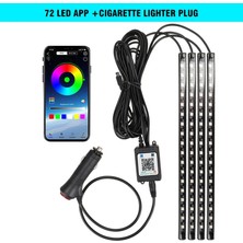 Xiyu Shop 72 App Puro Çakmak LED Araba Iç Atmosfer Ayak Işığı USB Kablosuz Uzaktan Müzik Kontrollü Ortam Lambası Çoklu Mod Otomotiv Dekoratif (Yurt Dışından)