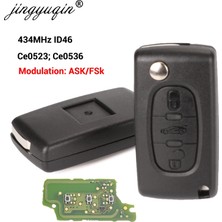 Xiyu Shop CE0536 Pcb Stili Ask Modülasyonu Jingyuqmhz ID46 Sormak Fsk Araba Anahtarı Için Peugeot Partner Uzaktan Anahtar 3 Düğme CEE0536 (Yurt Dışından)