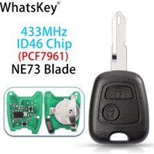 Xiyu Shop NE73 Bıçak Stili Whatskey 2 Buttomhz Uzaktan Araba Anahtarı Peugeot Partner Citroe VA2HU83 Bıçak ile ID46 Pcf (Yurt Dışından)