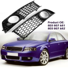 Xiyu Shop 1 Çift Tarzı 1 Çift Araba Ön Taraf Petek Örgü Sis Işık Lambası Grille Emme Kapak Grille Audi A4 B6 Sis Işık Izgara Tampon (Yurt Dışından)