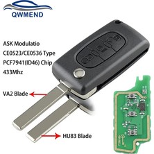 Xiyu Shop Va2 Bıçak CE0536 Citroen Anahtar 3 Düğmeler Için Qwmend Flip Akıllı Araba Anahtarı Araba Için Citroe Önce Ar Uzaktan Anahtarlar (Yurt Dışından)