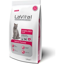 La Vital Somonlu Premium Kısır Kedi Maması 1.5 kg 2'li Paket