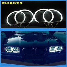 Xiyu Shop 2 Adet Invertör Top Stili Araba-Styling Çift Renk Beyaz Sarı LED Halo Yüzükler Pamuk Işık Bmw E36 E38 E39 E46 M3 LED Smd Angel Eyes Lambası (Yurt Dışından)