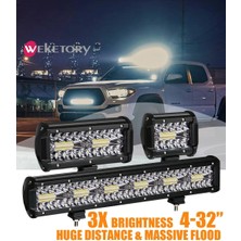 Xiyu Shop 1 Adet 4 Inç Tarzı 3 Sıra LED Bar LED Işık Çubuğu Araba Traktör Tekne Offroad Için LED Çalışma Işığı 4x4 Kamyon Suv Atv Sürüş 12V 24V (Yurt Dışından)