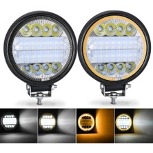 Xiyu Shop 1 Adet 126W Beyaz Stil LED Çalışma Işık Bar 72W 24LED Yuvarlak Spot LED Işık Kamyon Suv 4WD 4x4 LED Bar Offroad Atv Jeep Traktör Sis Lambası 12V 24V Beyaz (Yurt Dışından)