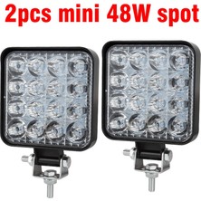 Xiyu Shop 2 Adet Mini 48W Spot Stili Okeen Mini LED 48W LED Çalışma Işık Çubuğu Kare Spot Işın 24V 12V Off Road LED Işık Çubuğu Kamyon 4x4 4WD Araba Suv Atv IP67 (Yurt Dışından)