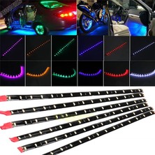 Xiyu Shop Beyaz 2 Adet Su Geçirmez Dc 12V Motor LED Şerit Smd Gövde Altı Dekoratif Şerit Işık Araba Motosiklet Için Güzel Dekoratif Yumuşak Işıklar (Yurt Dışından)