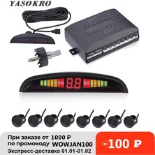 Xiyu Shop Gri 8 Sensörlü Araba Parktronic LED Park Sensörü Ters Yedekleme Otopark Radar Monitör Dedektörü Syste Arka Işık Ekranı (Yurt Dışından)