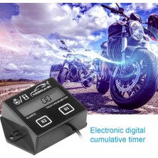 Xiyu Shop Tach Saat Ölçer Stili Su Geçirmez Dijital Motor Tak Saat Ölçer Takometre Ölçer Motor Rpm LCD Ekran Motosiklet Motor Inme Motor Araba Tekne (Yurt Dışından)