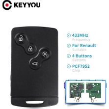 Xiyu Shop Keyyou 433MHZ Pcf Düğmeleri Araba Uzaktan Anahtar Kartı Renault Megane Iıı Laguna Iıı Koleos Clıo Akıllı Kart (Yurt Dışından)