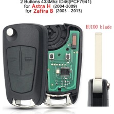 Xiyu Shop 2bt 433MHZ PCF7941 Stili Keyyou Flip Uzaktan Araba Anahtarı 433MHZ Opelvauxhall Astra H Zafira B Vectra Gnium Corsa D (Yurt Dışından)