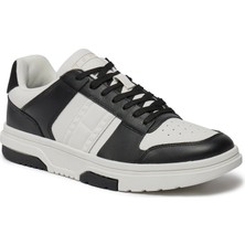 Tommy Hilfiger Tjm Leather Cupsole 2.0 Siyah Erkek Ayakkabı Düz Tabanlı Şık Tasarım
