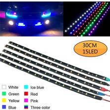 Xiyu Shop 2 Adet Tarzı Üç Renk M El Tel Su Geçirmez LED Şerit Işık Motoru Glow Light Line Halat Tüp Kablo Gündüz Koşu Bandı Parti Araba Dekorasyonu (Yurt Dışından)