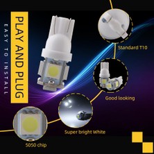 Xiyu Shop 12V-10 Adet Tarzı Rgb Dc 6V 6.3V 12V 24V W5W Smd LED Ampul Araba Okuma Işığı Pinball Pil Oyun Konsolu Gösterge Ampul Beyaz Kırmızı (Yurt Dışından)