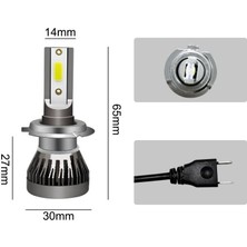 Xiyu Shop H4 Stili 6000K Soğuk Beyaz Ar Işıklar Mını LED H7 H LED H4 Far Dönüşüm Kiti 90W Lm Cob H7 LED Ampuller H11 LED Lamk (Yurt Dışından)