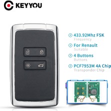 Xiyu Shop Yalnızca Anahtar Kabuk Stili Keyyou 4 Düğmeler Akıllı Uzaktan Anahtar 434MHZ Hitag Aes Pcfa Ar Alarm Renault Megane 4 Anahtarsız Git Giriş Araba Anahtarı (Yurt Dışından)