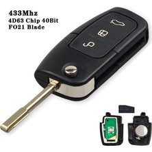 Xiyu Shop 4D63 40 Bit FO21 Stili Keyyou Sorun 433MHZ 4dd Uzaktan Anahtar Ford Focus 3 Mondeo C Max S Max Galaxy Fiesta Hu FO21 Bıçak Kılıfı 3 Düğmeler (Yurt Dışından)