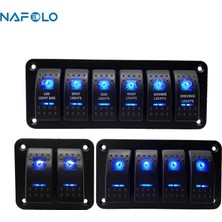 Xiyu Shop 5 Çete Mavi LED Stili Gang Çift LED Deniz Tekne Rocker Anahtarı Paneli Kamyon Tekne Araba Anahtarı Paneli Çakmak Soket Devre Kesici Için (Yurt Dışından)