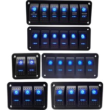 Xiyu Shop 5 Çete Mavi LED Stili Gang Çift LED Deniz Tekne Rocker Anahtarı Paneli Kamyon Tekne Araba Anahtarı Paneli Çakmak Soket Devre Kesici Için (Yurt Dışından)