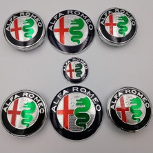 Xiyu Shop Altın Tarzı 7 Adet Alfa Romeo Yeni Logo Kaput Gövde+ Direksiyon Rozeti+ Jant Orta Kapak Amblemi Brera W Yeni Örümcek Giulietta (Yurt Dışından)