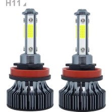 Xiyu Shop H3 Stili 4 Taraf 6500K 2 Adet H4 Hdes LED Araba Far Lümen H1 Ampuller H H8 H9 H11 Hk Sis Ampul Turbo Lambası (Yurt Dışından)