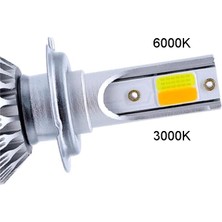 Xiyu Shop H1 Stili 6000K Süper Parlak Oto H7 H11 LED Araba Far H1 H H27 H4 LED Çift Renkli Far Kiti 3000K 6000K (Yurt Dışından)