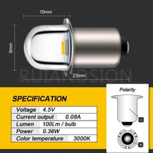 Xiyu Shop 4.5V Tarzı E10 .5s Pr2 E10 Vidalı Imd LED 2cells 3cells 4cells El Feneri Yedek Ampul Fener Fener Dc 3V 6V 4.5V Sıcak Beyaz (Yurt Dışından)