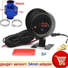 Xiyu Shop Gümüş Tarzı Yuvarlak LCD Dijital Araba Kamyon Su Sıcaklık Ölçer Sıcaklık Sensörü Temperatura Moto + Voltmetre Volt Voltaj Ölçer V 24V (Yurt Dışından)