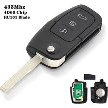 Xiyu Shop 4D60 Çip HU101 Stili Keyyou Sorun 433MHZ 4dd Uzaktan Anahtar Ford Focus 3 Mondeo C Max S Max Galaxy Fiesta Hu FO21 Bıçak Kılıfı 3 Düğmeler (Yurt Dışından)