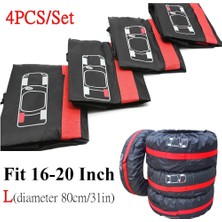 Xiyu Shop 4 Adet Kırmızı 16-20 Inç Tarzı Su Geçirmez Evrensel ve Yedek Lastik Kılıfı Polyester Araba Lastikleri Saklama Çantası Taşıyıcı Oto Lastik Tekerlek Koruyucu Toz Geçirmez (Yurt Dışından)