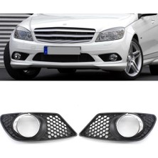 Xiyu Shop Çift ​​tarzı 1 Çift Ön Tampon Kapak Grille Mercedes Benz C-Class W204 Sis Işık Lambası Grill Çerçeve Çerçeve Oto Aksesuarları (Yurt Dışından)