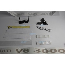 Xiyu Shop 4WD Tarzı 1 Parça V6 Rozeti Pajero Bonnet Sticker Montero Için Vücut Logosu Shogun V33 V32 V31 Lisans Harfleri Grille Logo Için Io (Yurt Dışından)