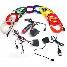 Xiyu Shop 3m 9.9ft Stili Kırmızı Düz Kenar USB El Tel Neon Şerit Işık Oto Araba Iç Ortam Dekoratif LED Lamba Esnek Halat Tüp Atmosfer (Yurt Dışından)