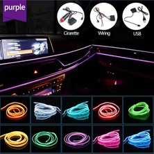 Xiyu Shop 3m 9.9ft Stili Kırmızı Düz Kenar USB El Tel Neon Şerit Işık Oto Araba Iç Ortam Dekoratif LED Lamba Esnek Halat Tüp Atmosfer (Yurt Dışından)