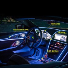 Xiyu Shop 3m 9.9ft Stili Kırmızı Düz Kenar USB El Tel Neon Şerit Işık Oto Araba Iç Ortam Dekoratif LED Lamba Esnek Halat Tüp Atmosfer (Yurt Dışından)