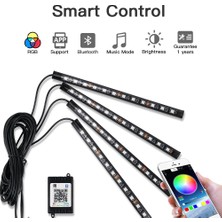 Xiyu Shop 48LED USB Uzak Ses Ortam Iç LED Şerit Işık Araba USB Sigara Neon LED Şerit Otomatik ile Dekoratif Atmosfer Işıkları (Yurt Dışından)