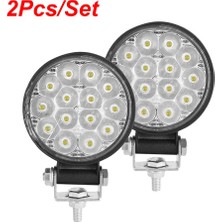 Xiyu Shop 2 Adet 42W Tarzı Mini LED Çalışma Işığı Yuvarlak Spot 42W Araba Çalışma Far Offroad Sis Işık Lambası Gece LED Işık Çubuğu Sürüş Işıkları (Yurt Dışından)