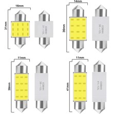 Xiyu Shop 39 mm Beyaz W C5W LED Cob Ampul Festoon Araba Iç Dome Okuma Gövde Işıkları Plaka Lambası 12V 7000K (Yurt Dışından)